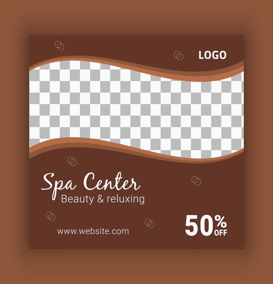 Brown Beauty Spa Social Media Post Template vector