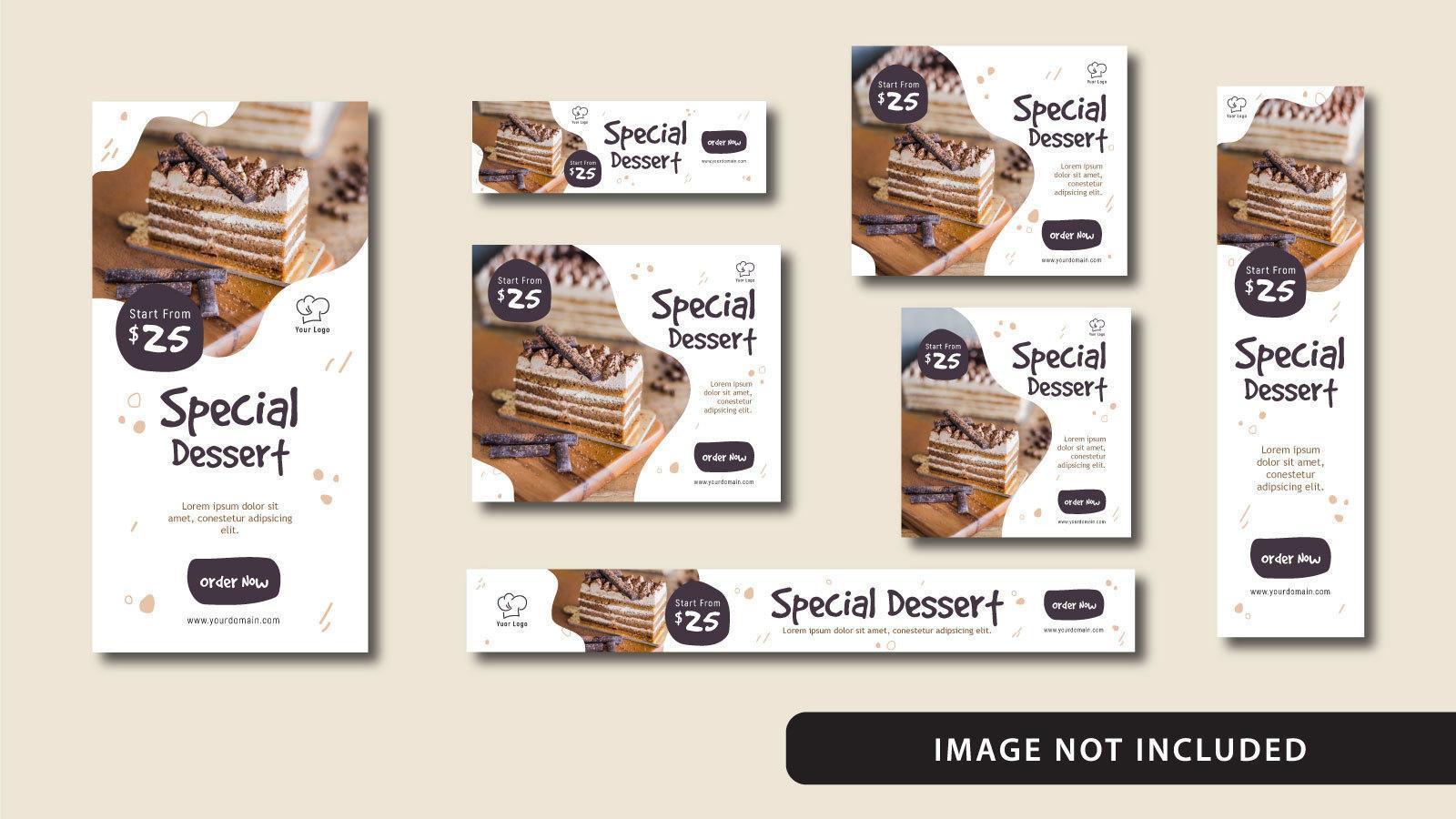 Dessert Social Media and Web Banners vector