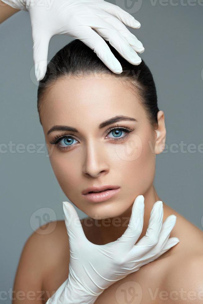Beautiful Woman before Plastic Surgery Operation Cosmetology. photo