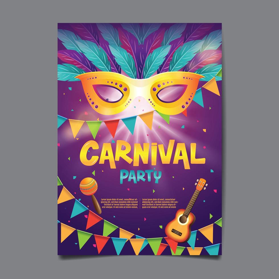 cartel de fiesta de carnaval vector
