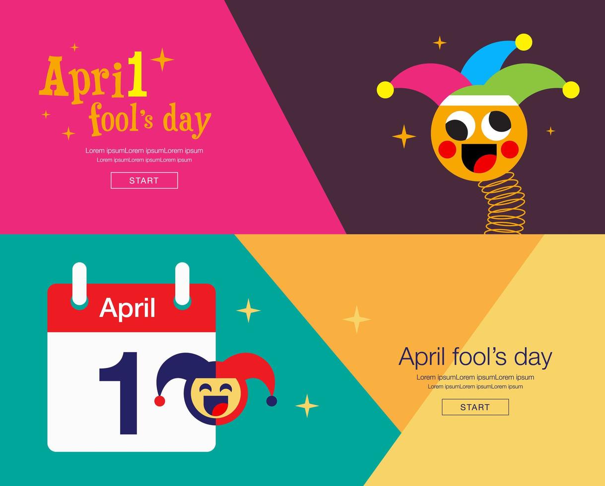 April Fool's Banner Set with Jesters vector