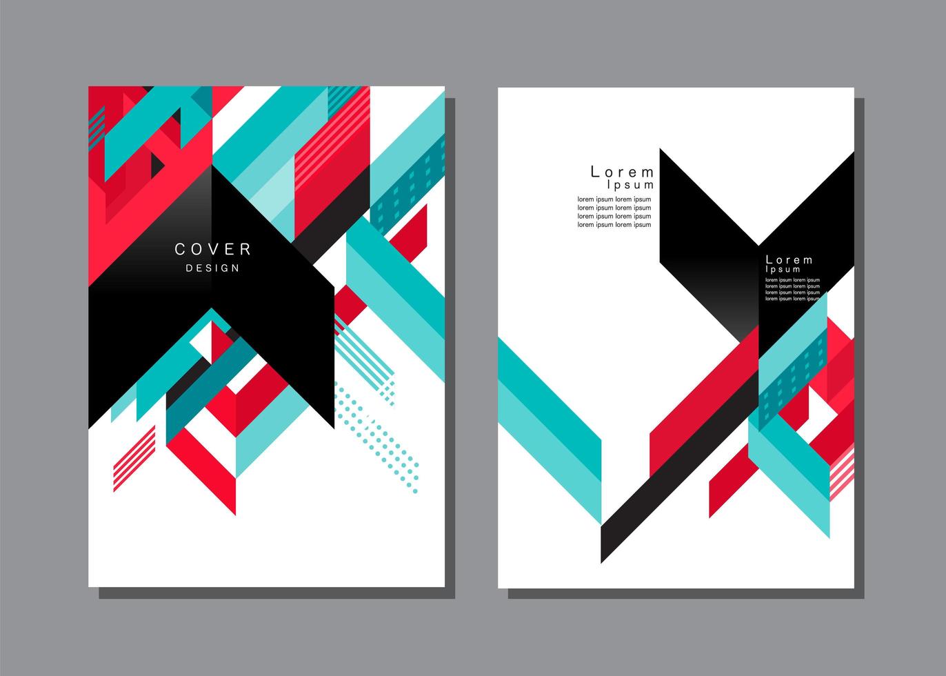 Colorful Geometric Chevron Cover Template vector