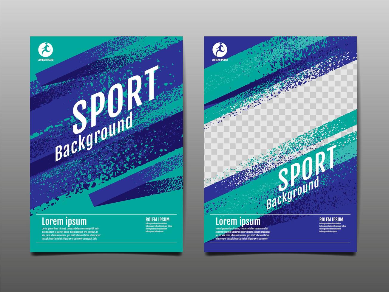 Dynamic Grunge Sport Cover Set  vector