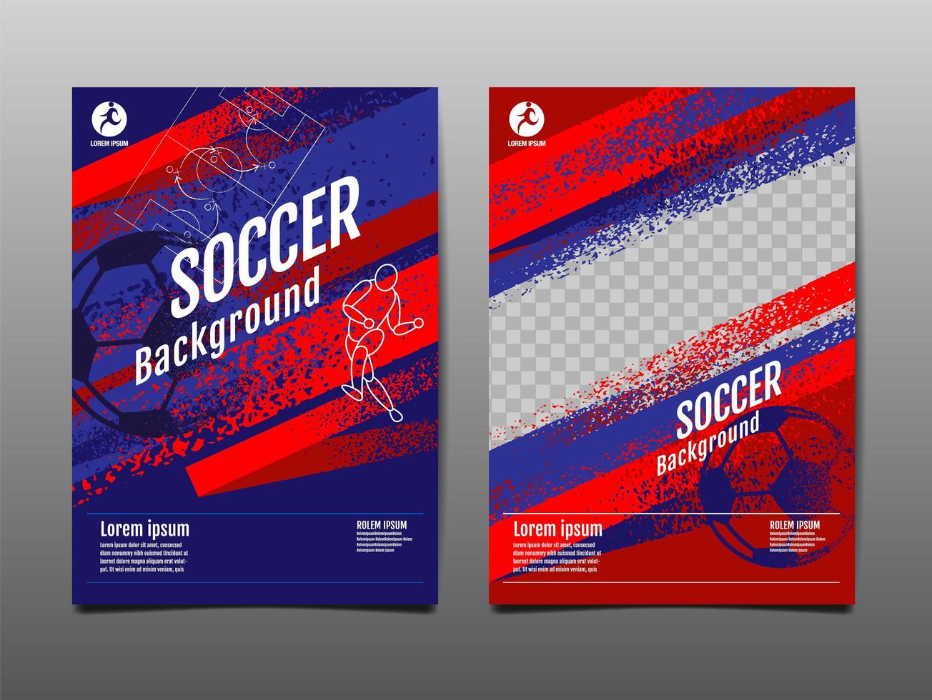 Sports Banner Set with Brush Strokes and Ball vector