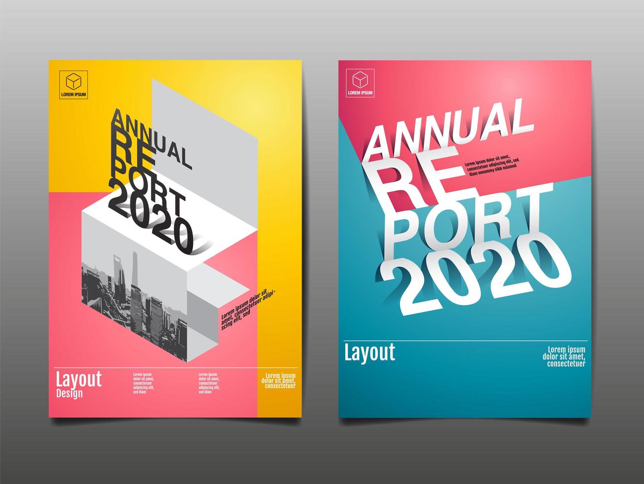 Cover for Annual Report  in Colorful Style vector