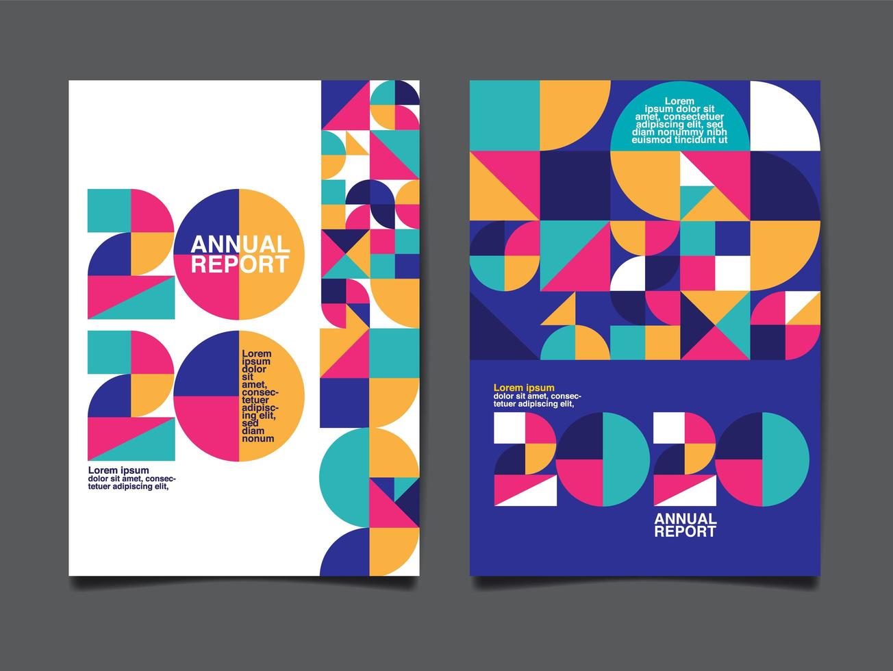 Geometric annual report 2020 cover  vector