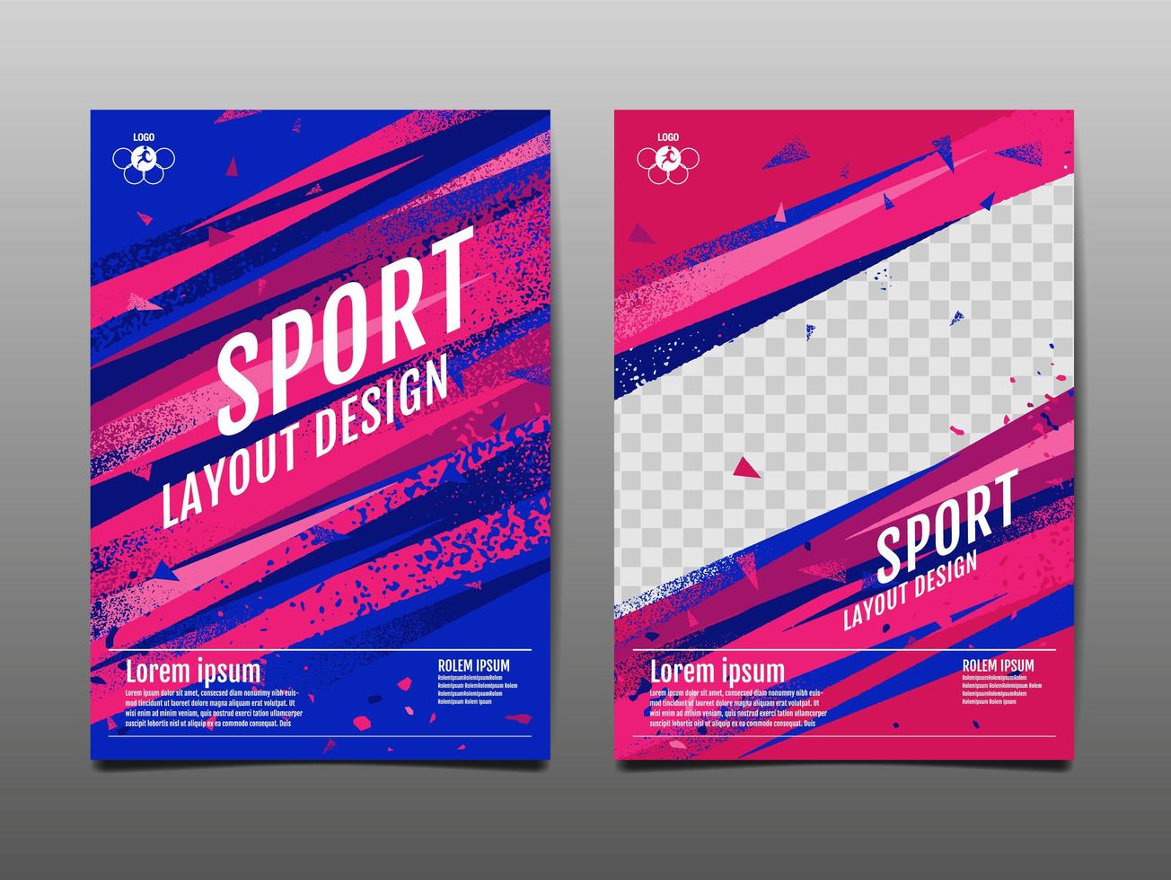 Abstract Red and Blue Sports  Template  Set vector