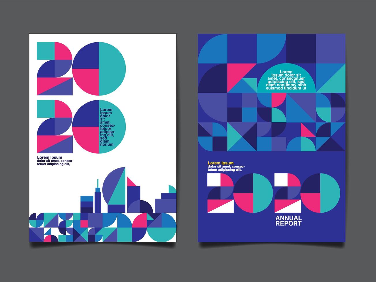 Annual Report 2020 Template  vector