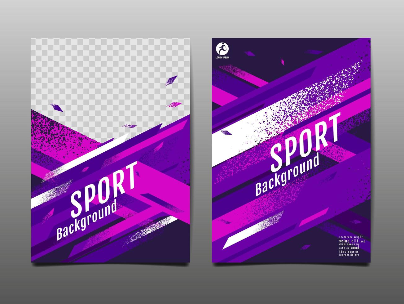 Purple and Pink Bright Sports Template Set vector