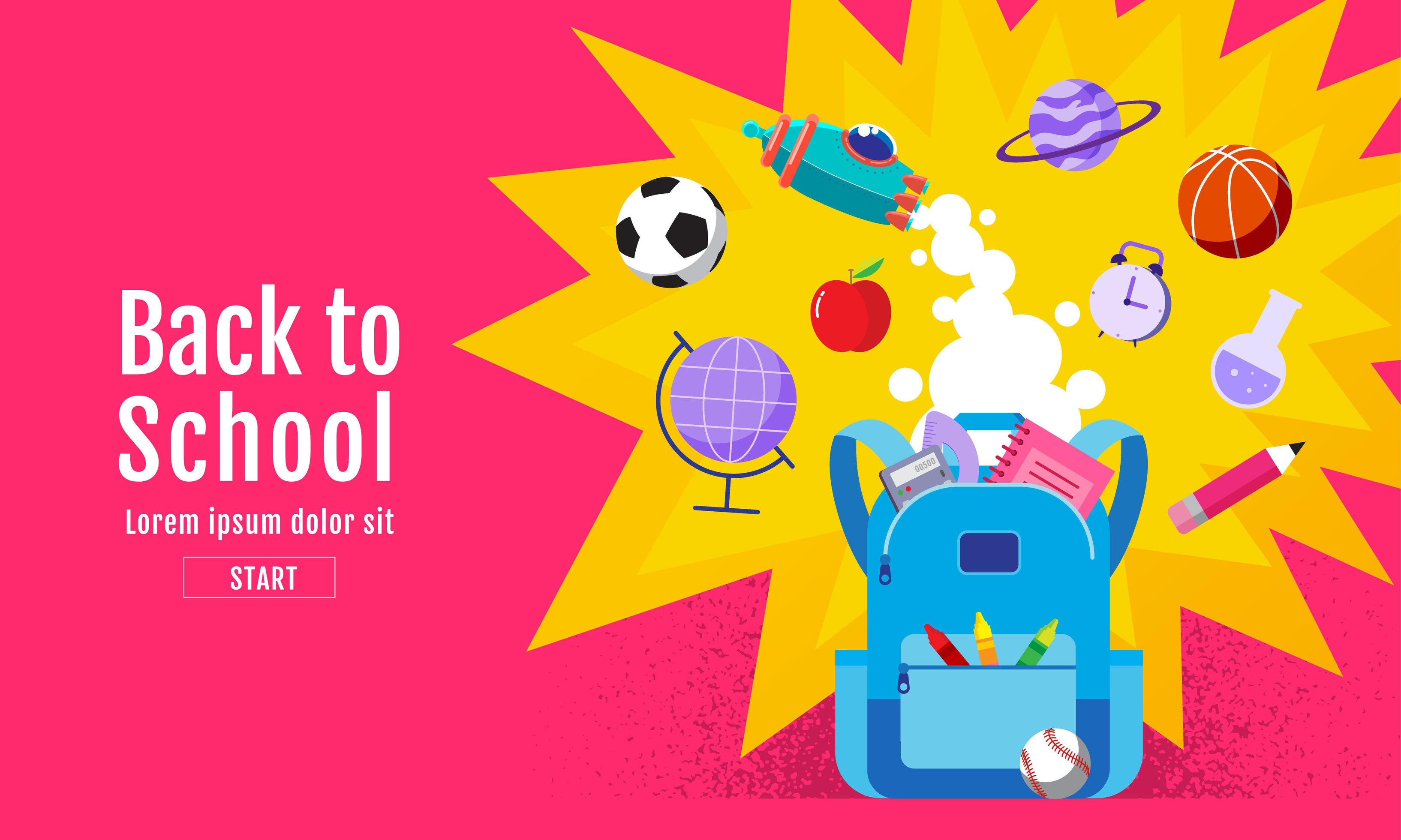 Bright Colorful Back to School Poster 833444 Vector Art at Vecteezy