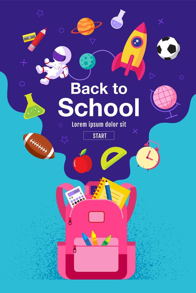 Vertical Back to School Poster vector