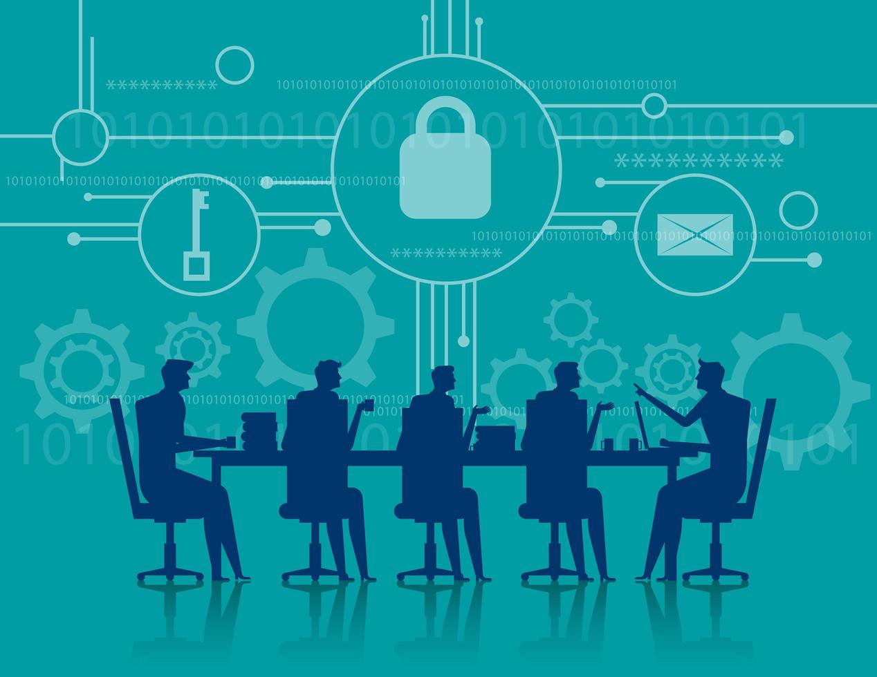 Cybersecurity Business Meeting vector