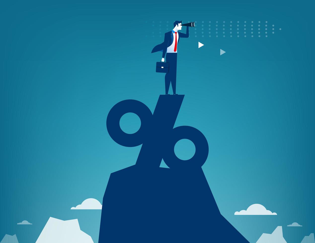 Homme Regarder Par Telescope Debout Pourcentage Signe Telecharger Vectoriel Gratuit Clipart Graphique Vecteur Dessins Et Pictogramme Gratuit