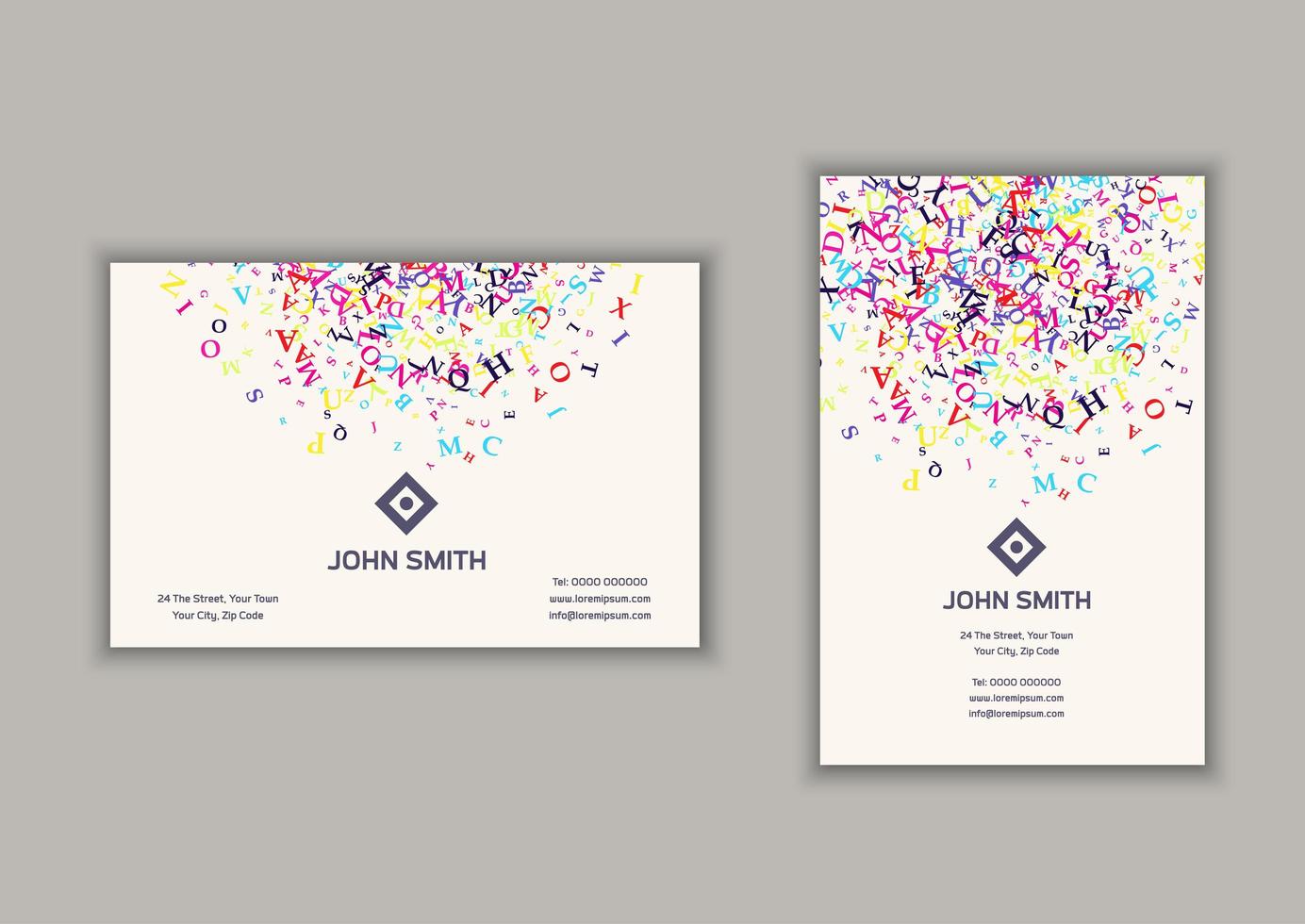 Business Card with Abstract Letters Design vector