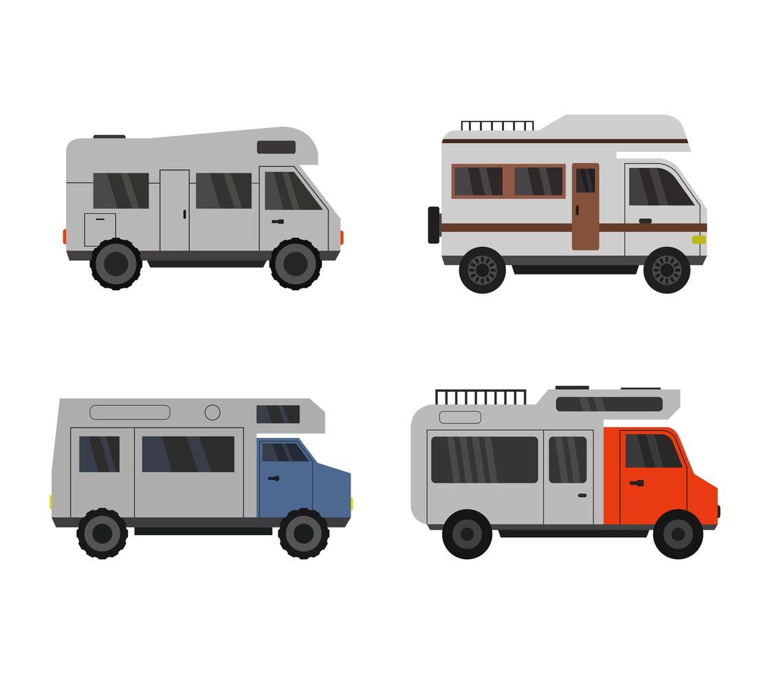 Set of Campers Icons  vector