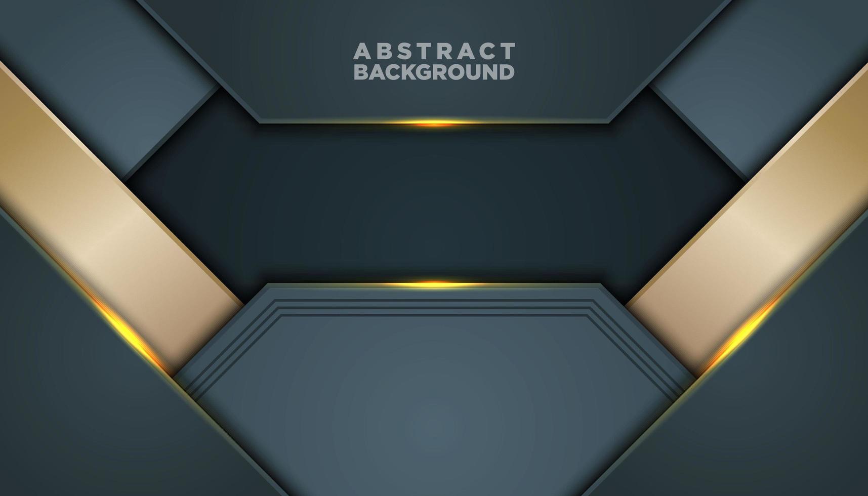 Dark Gray and Gold Abstract Background with Layers vector