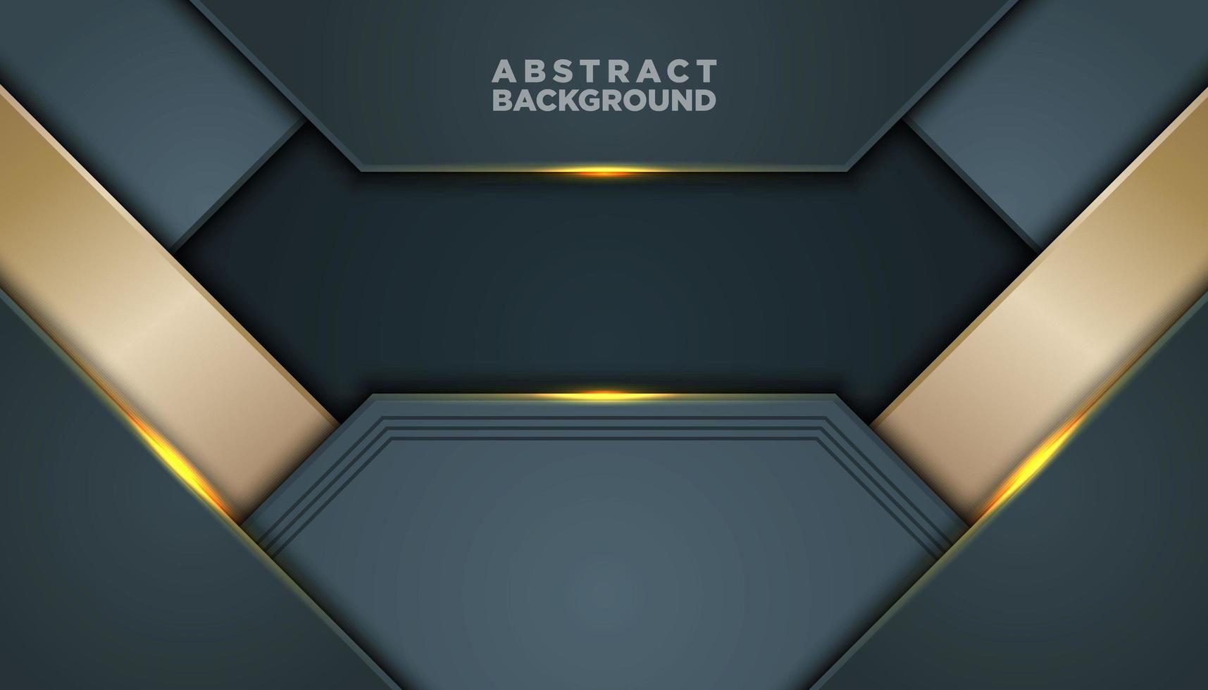 Dark Gray and Gold Abstract Background with Layers vector