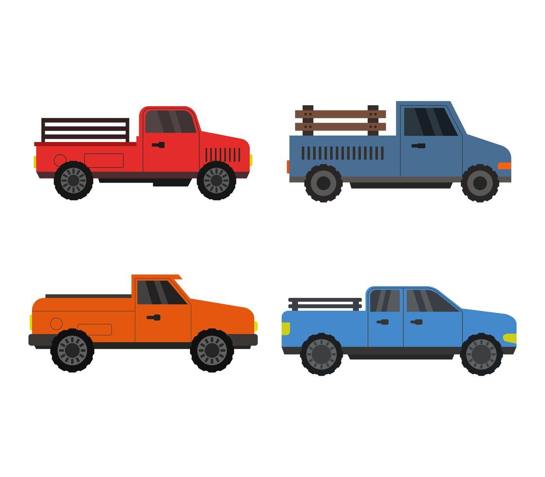 conjunto de iconos de camioneta vector