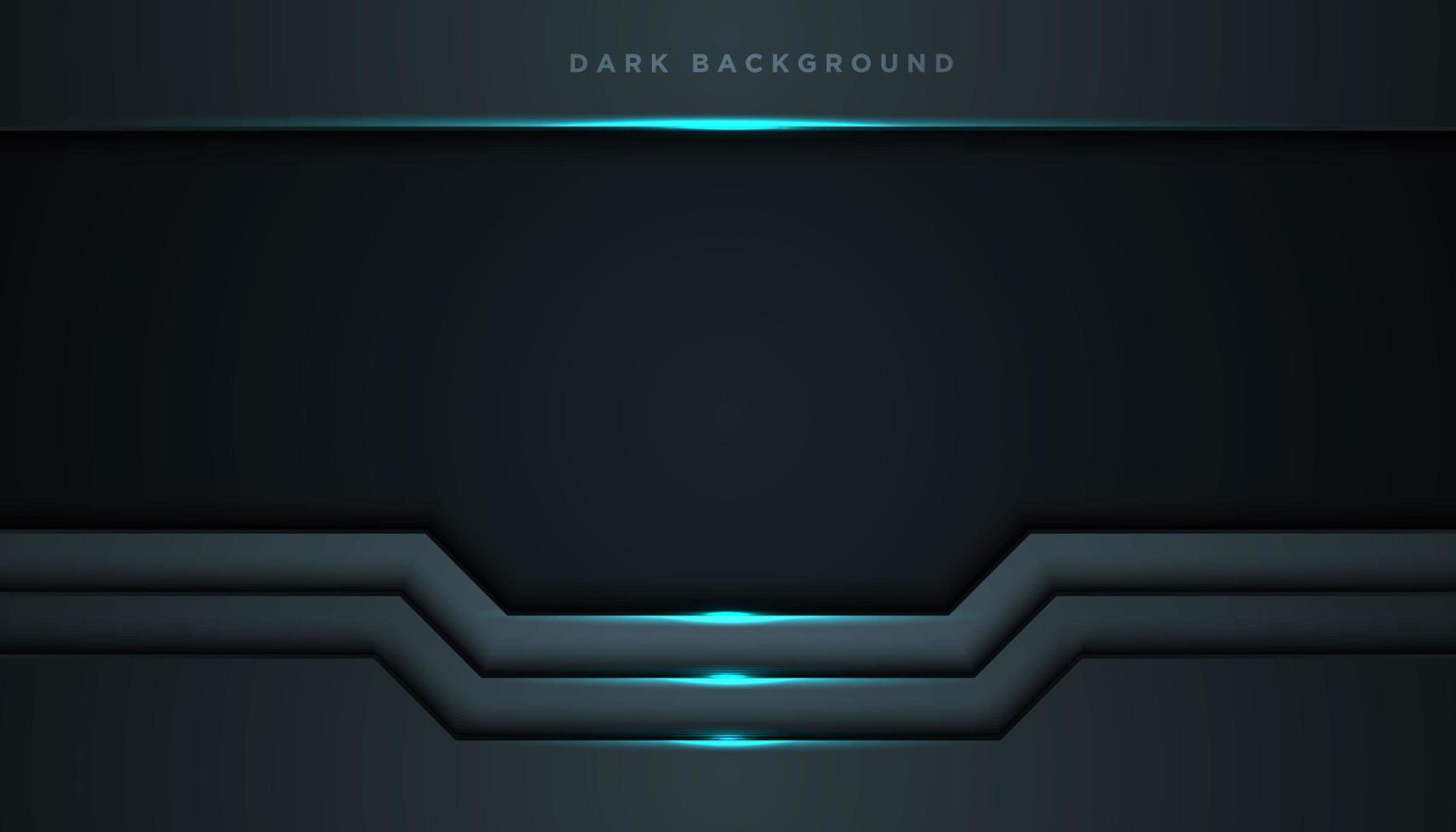 Abstract Black Frame Background with Glowing Blue Light vector