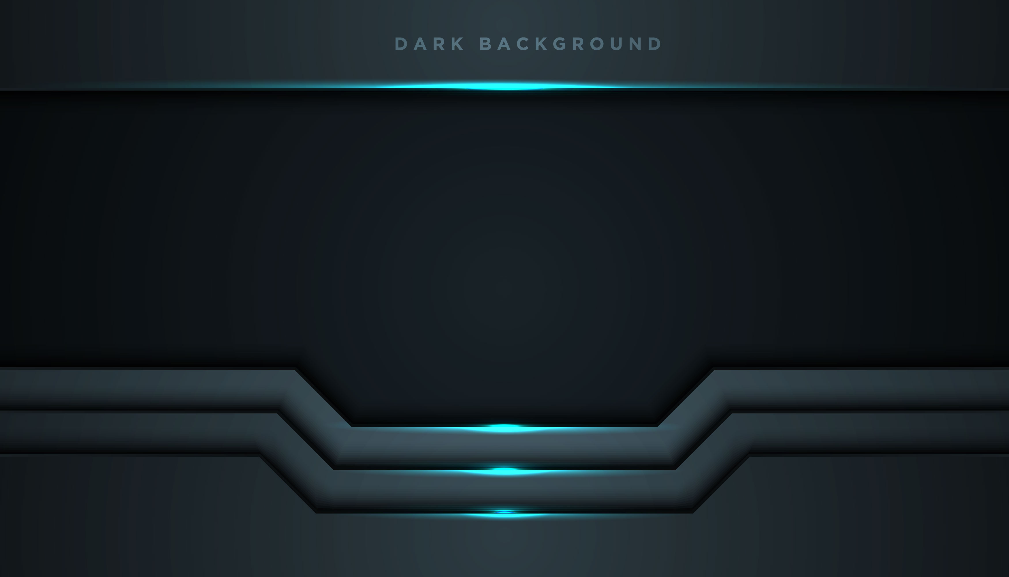 Abstract Black Frame Background with Glowing Blue Light