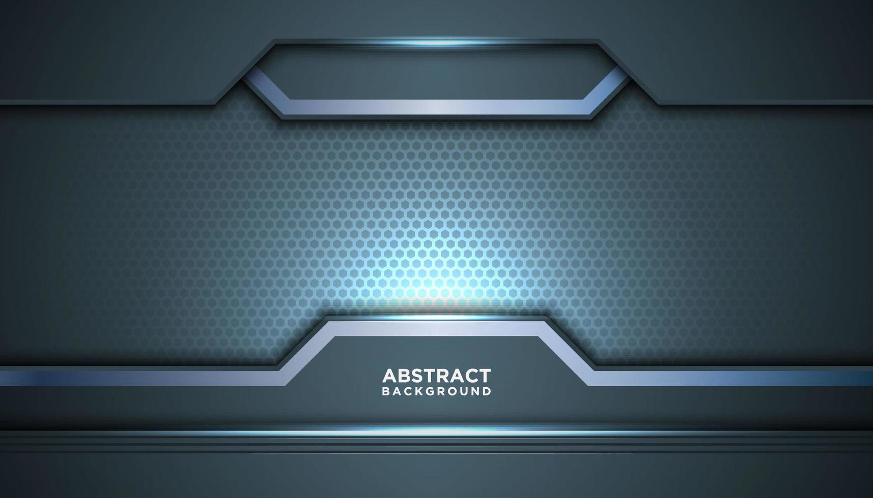 Abstract Gray Blue Hexagon Mesh Background vector