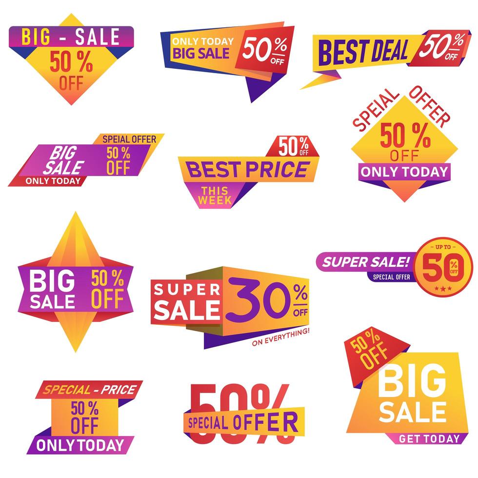 Retail Sale Icons Set vector