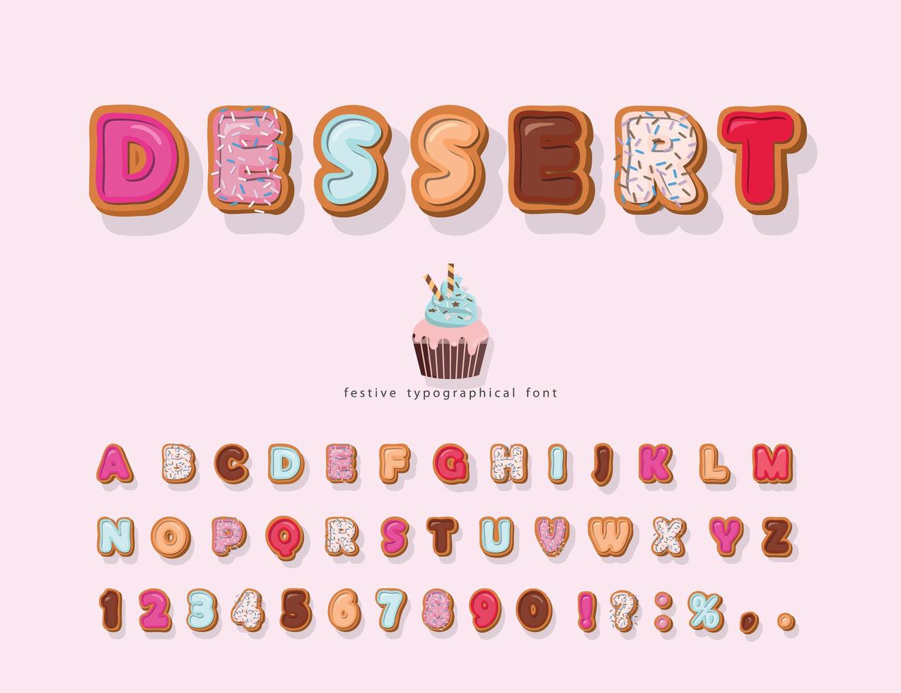 Sweet cartoon font vector