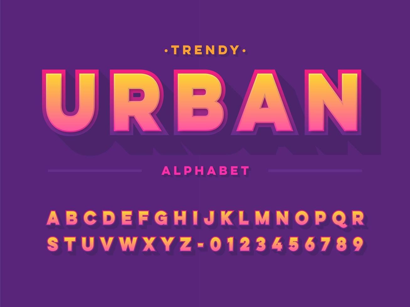 Trendy 3D Display Alphabet vector