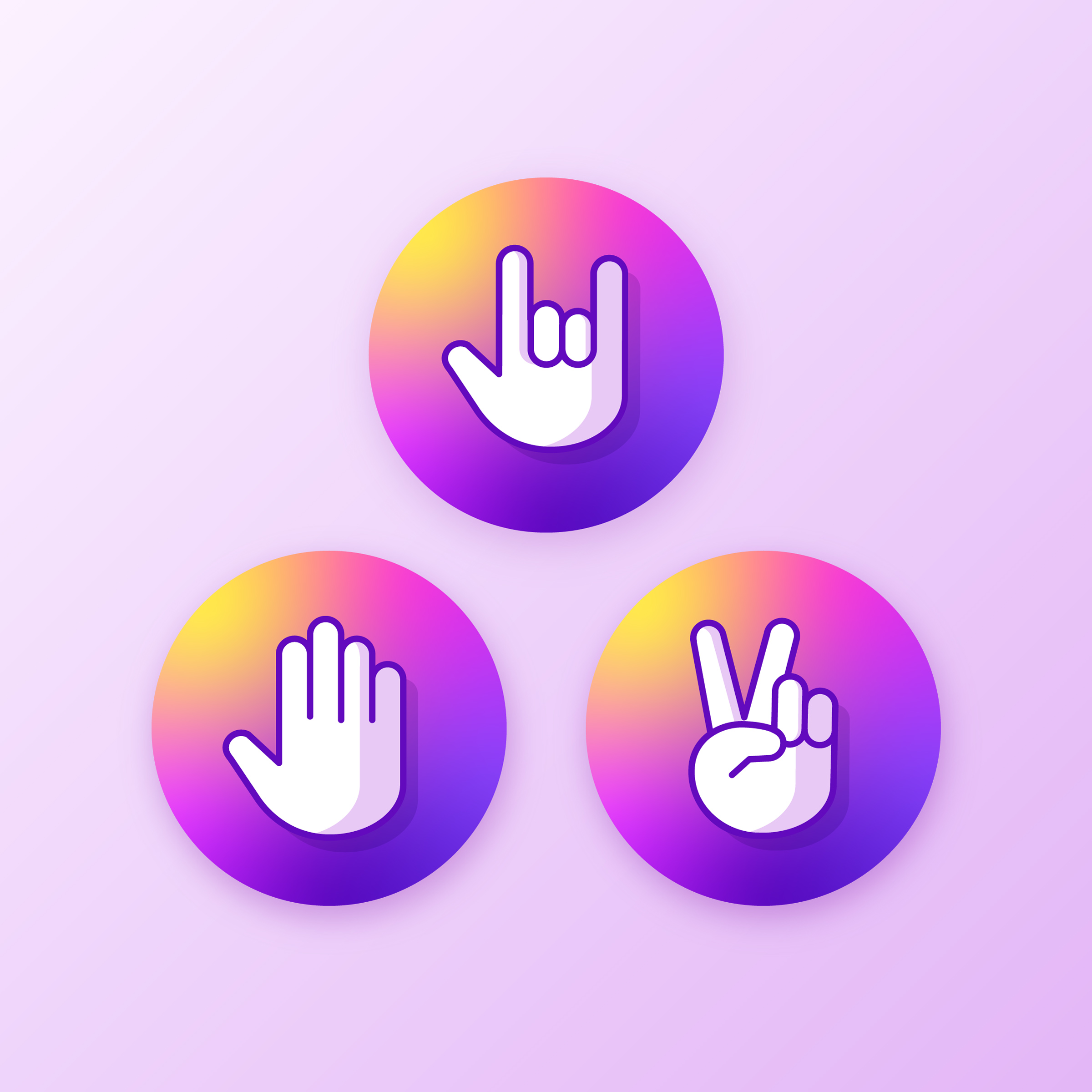 Colorful Rock Paper Scissors Icon Buttons Download Free Vectors Clipart Graphics Vector Art