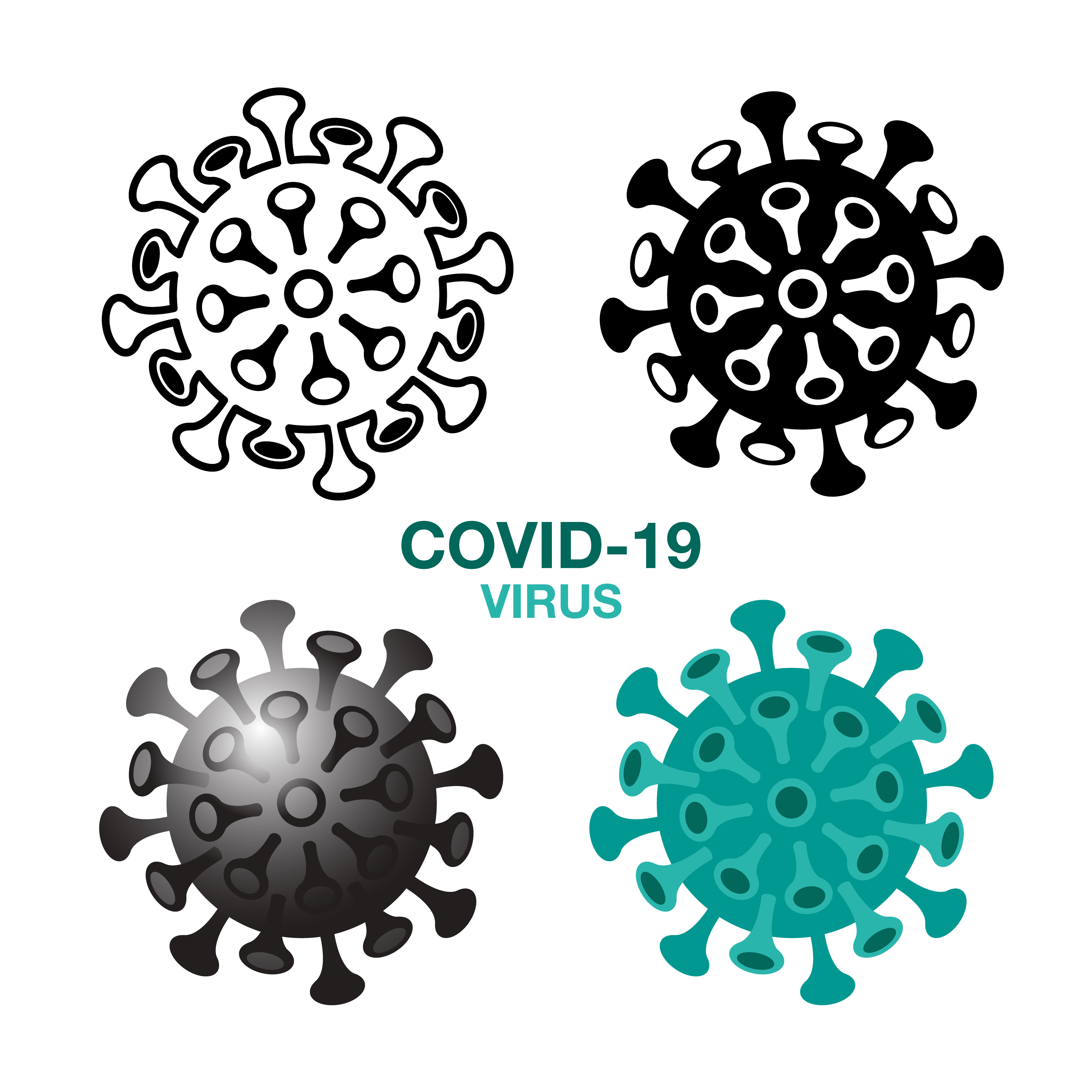 Covid-19 Virus Germ Icon Set - Download Free Vectors ...