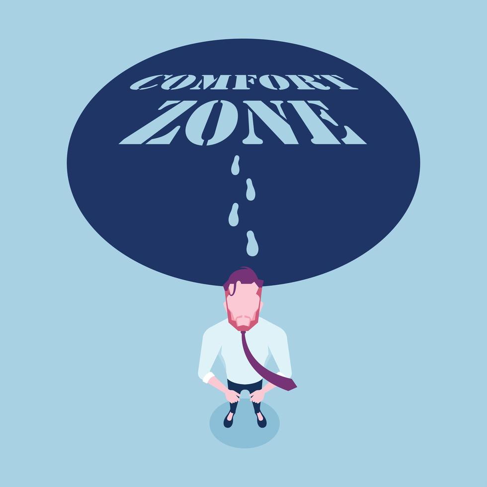 Businessmen Running Out of Comfort Zone vector