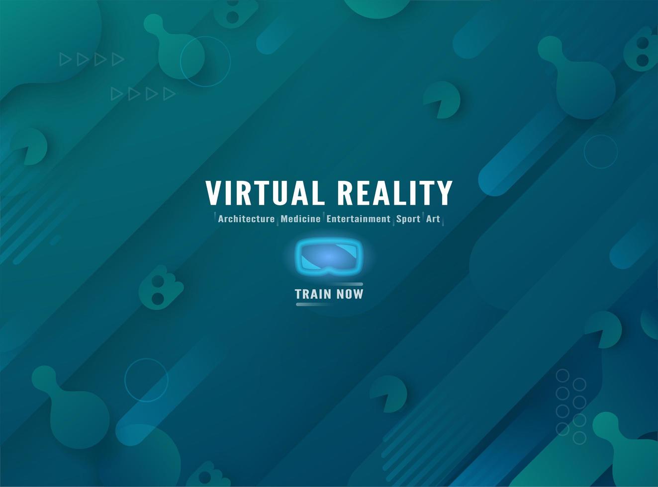 Virtual Reality Dark Green Background  vector