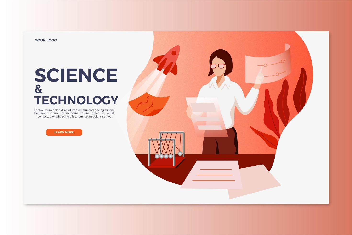 Science and Tech Landing Page vector