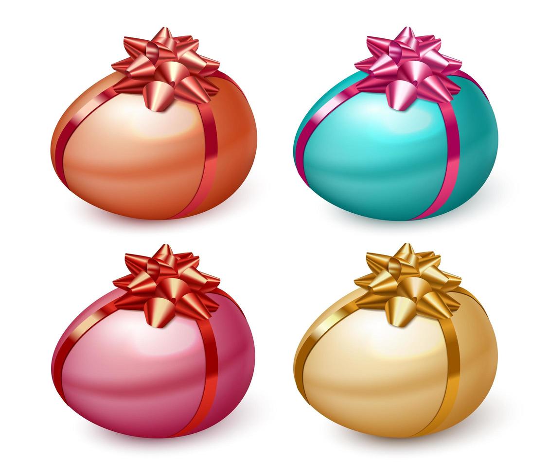 Set of Colorful Easter Eggs vector