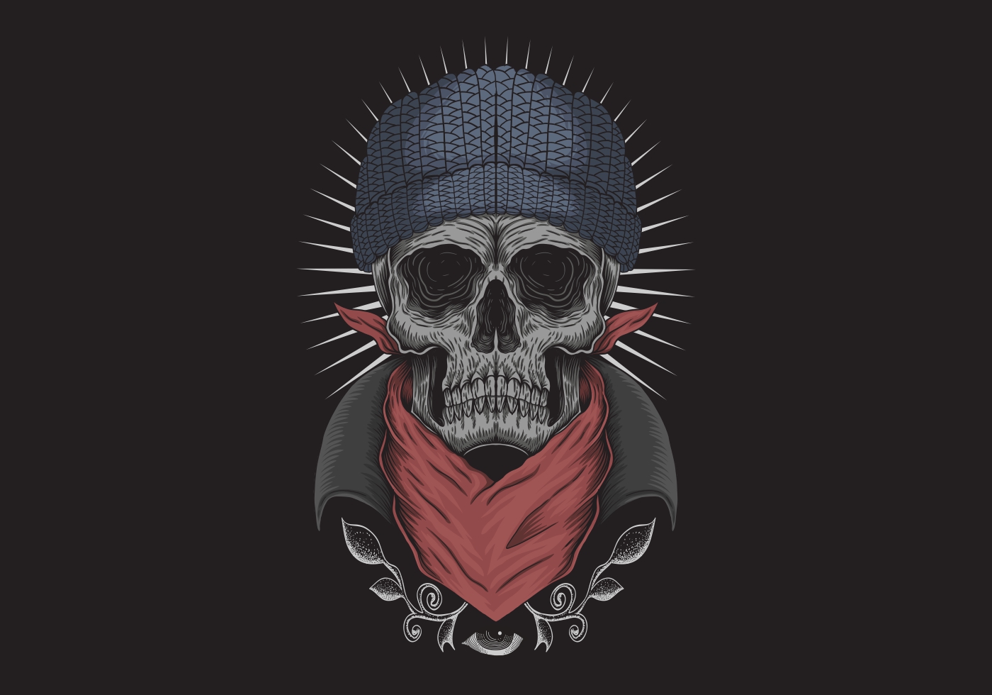 Download Skull bandana with third eye - Download Free Vectors ...
