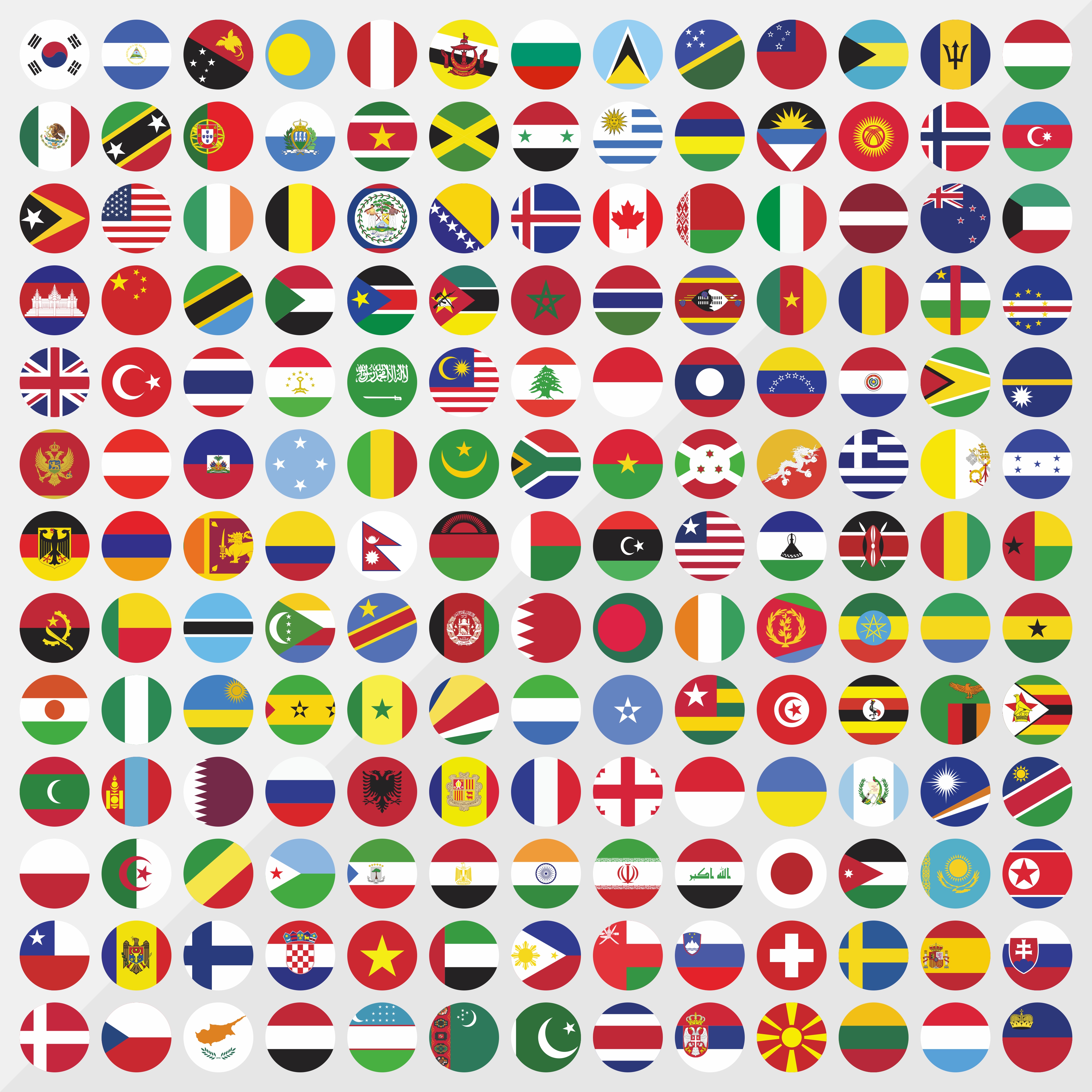 Download Round country flags icon set - Download Free Vectors ...