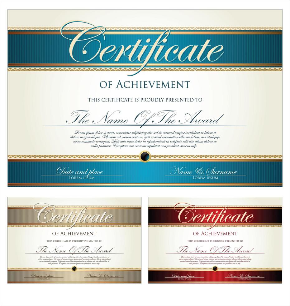 Set of Certificates or Diplomas vector