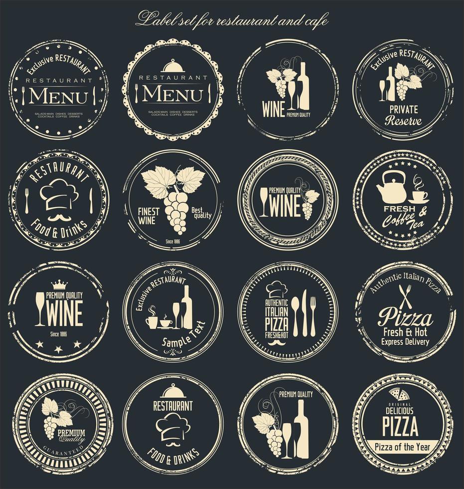 colección de etiquetas de vino blanco y negro vector