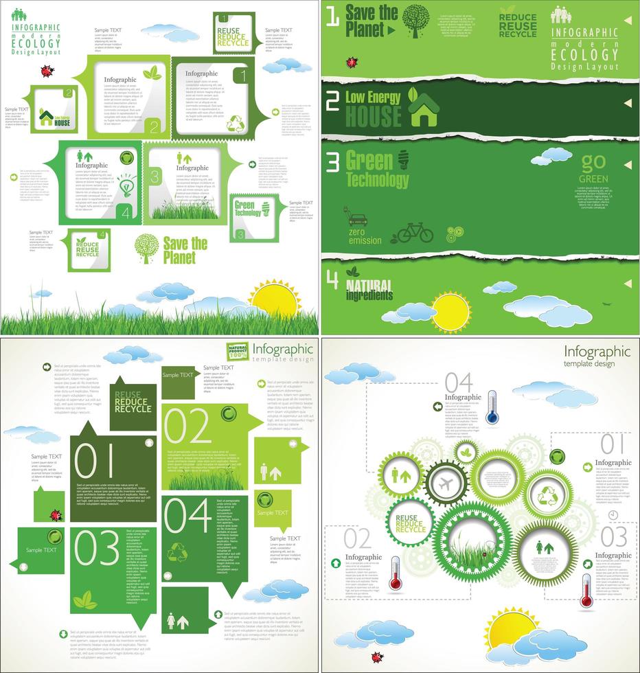 Natural Green Infographic vector