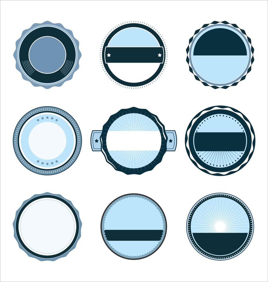 Light Blue Retro Badge Collection vector