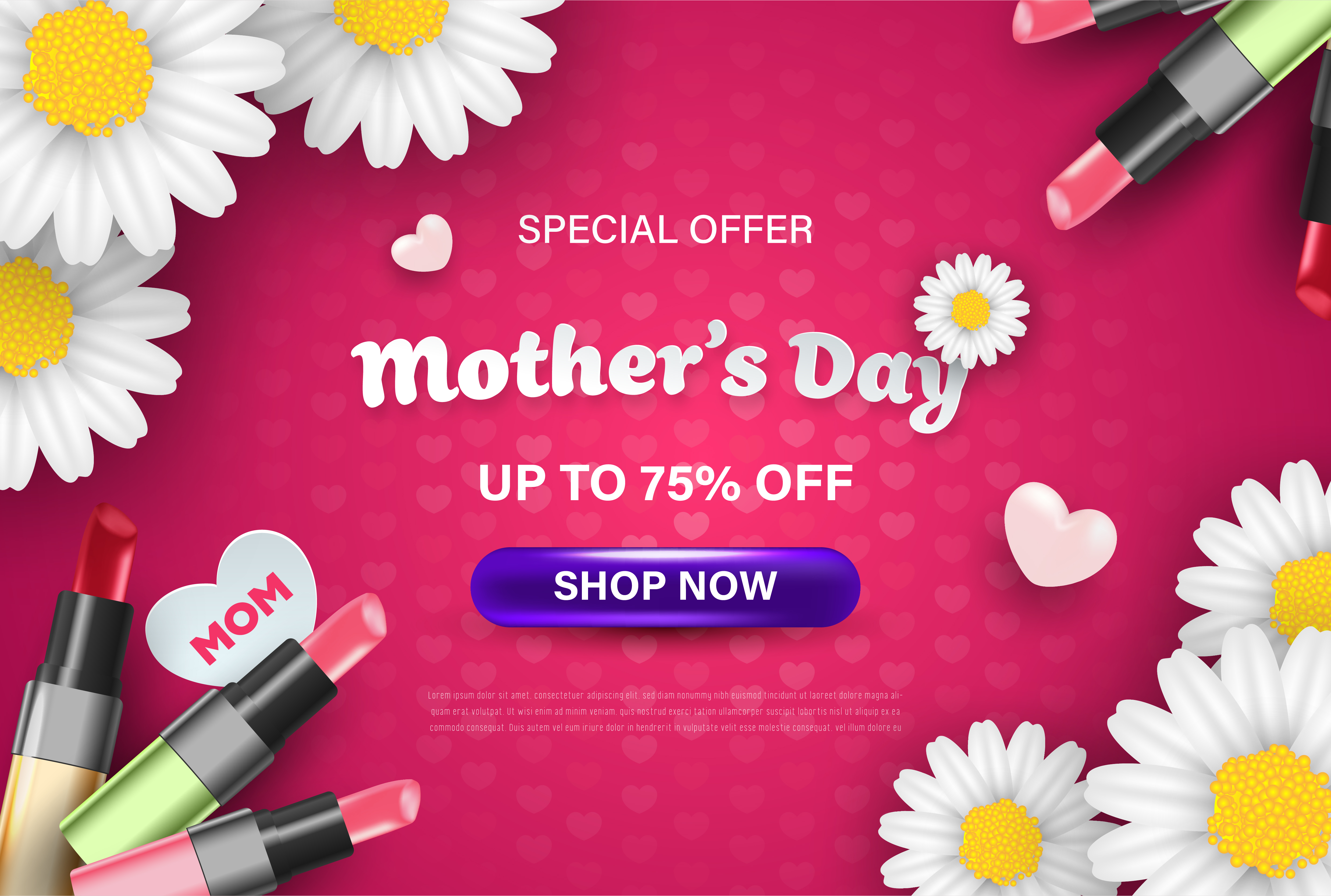 Happy Mother’s Day Sale Celebration Wallpaper 833740 Vector Art at Vecteezy