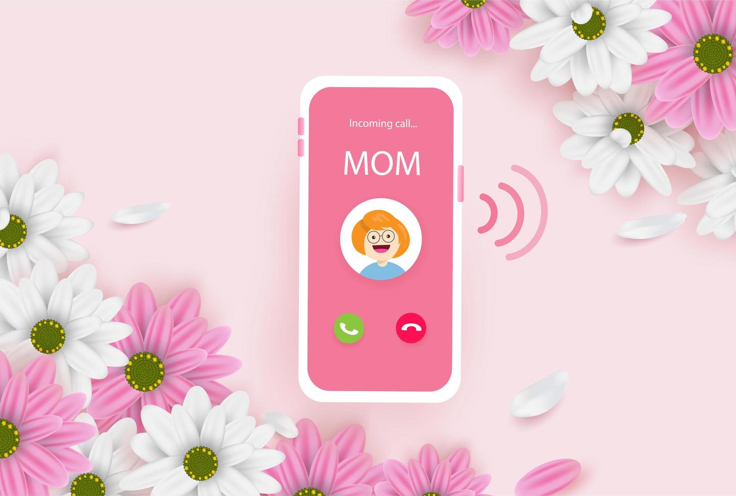 Incoming Call From Mom Mother's Day Background vector