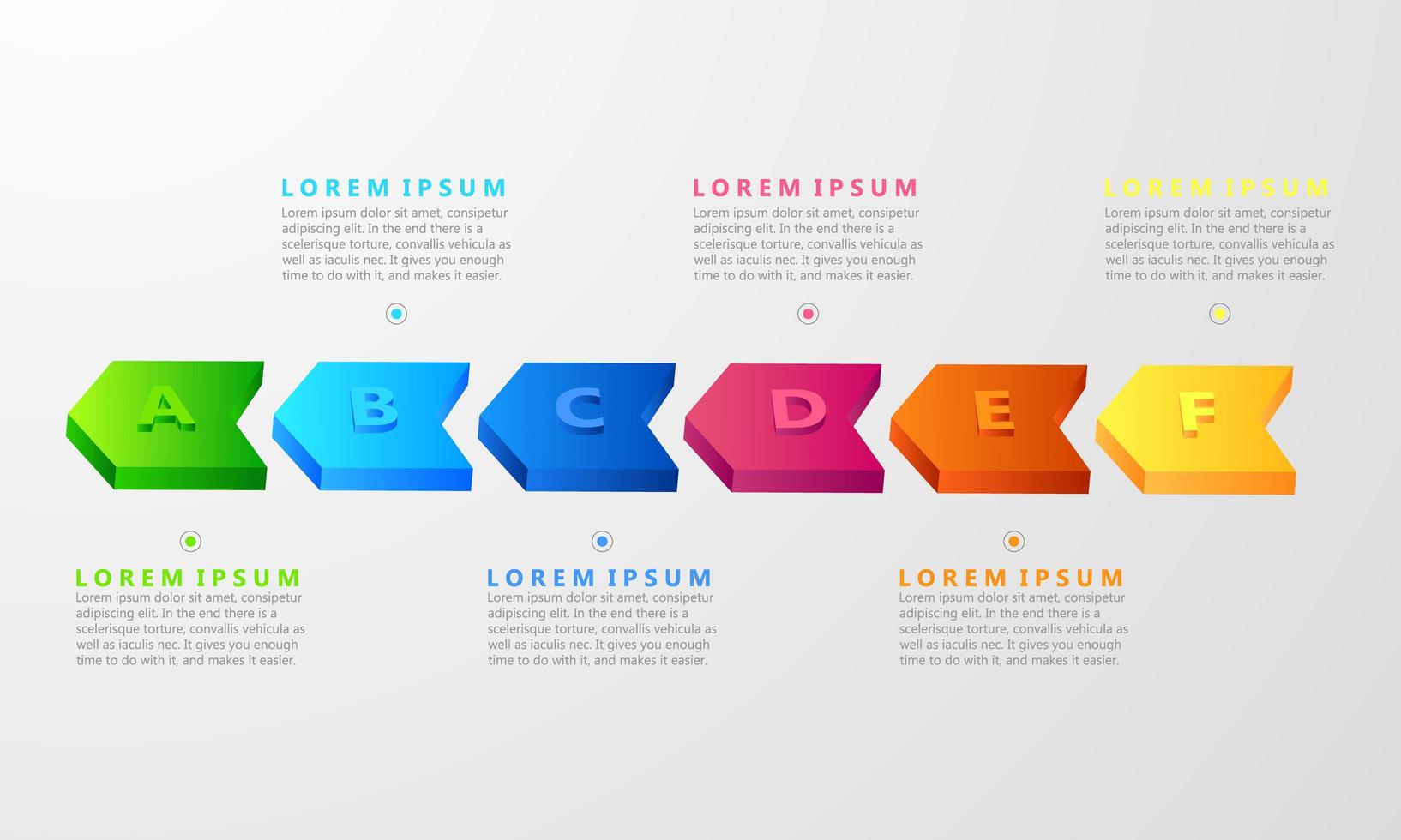 Infographic timeline with seven arrow options vector