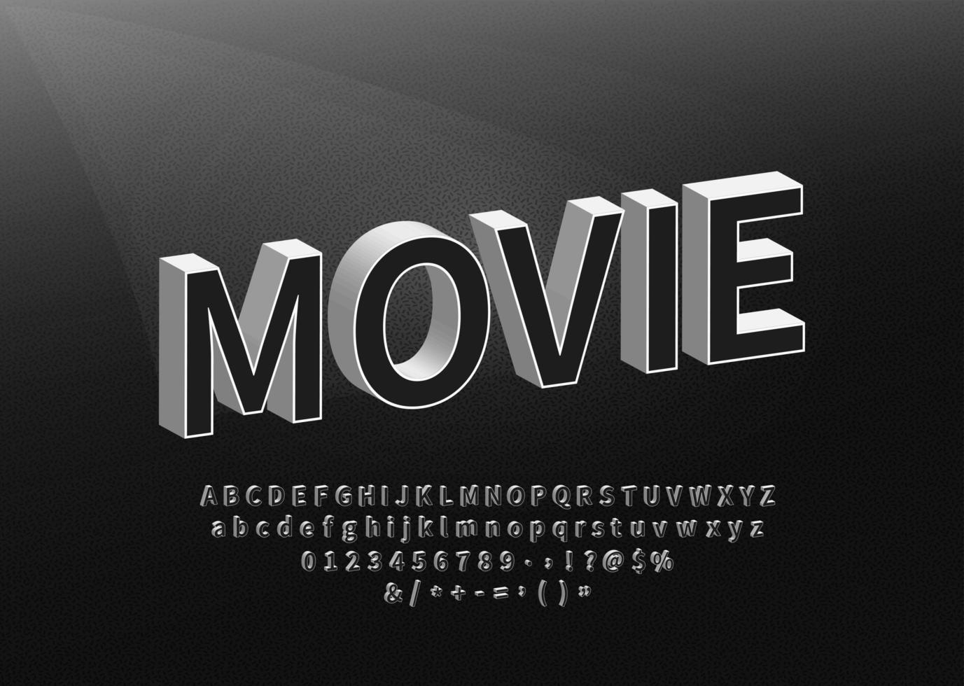 Retro Movie Styled Alphabet vector