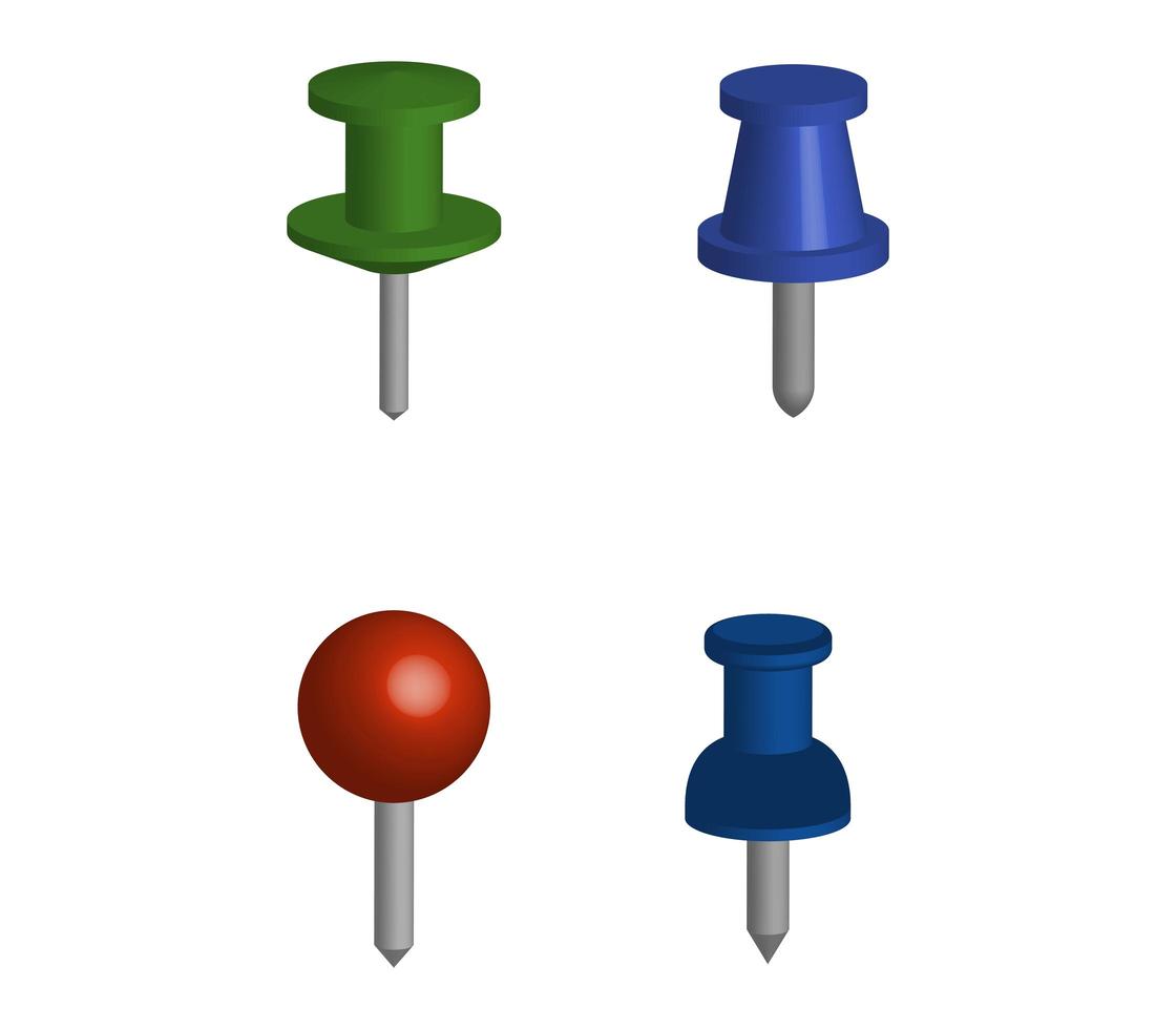 Set of Pushpin Icons  vector