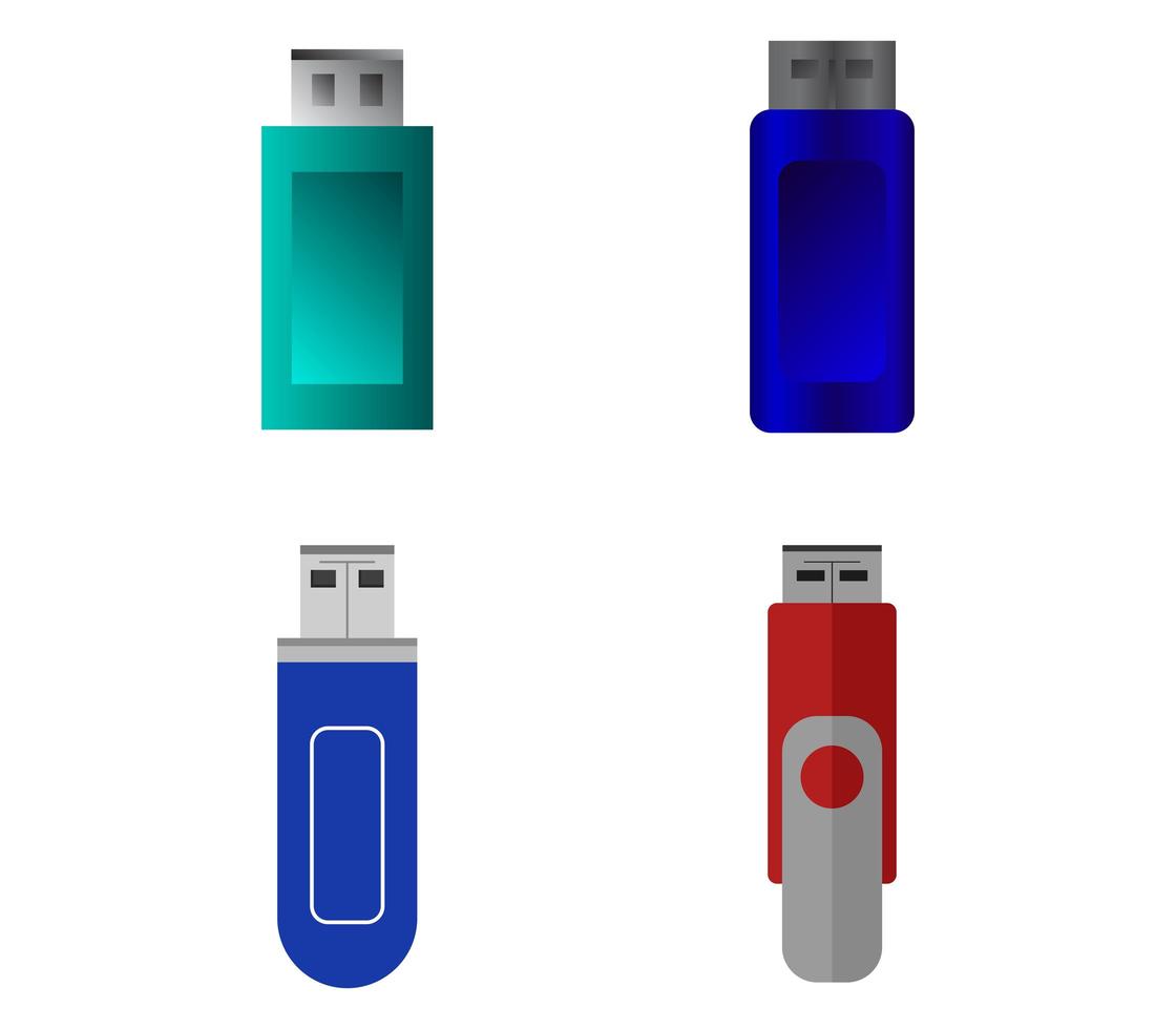 Set of Usb Drives Icons  vector