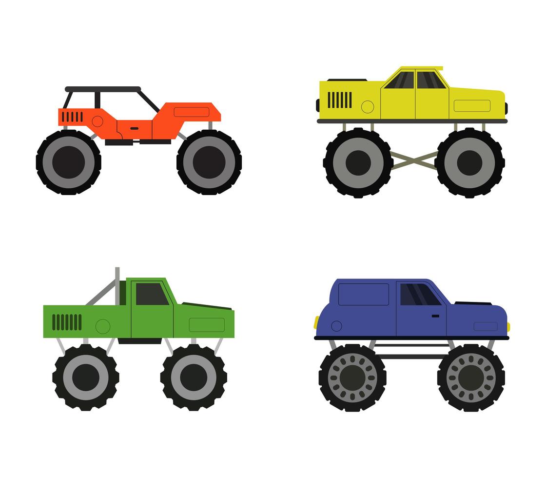 Monster Truck Icon Set  vector