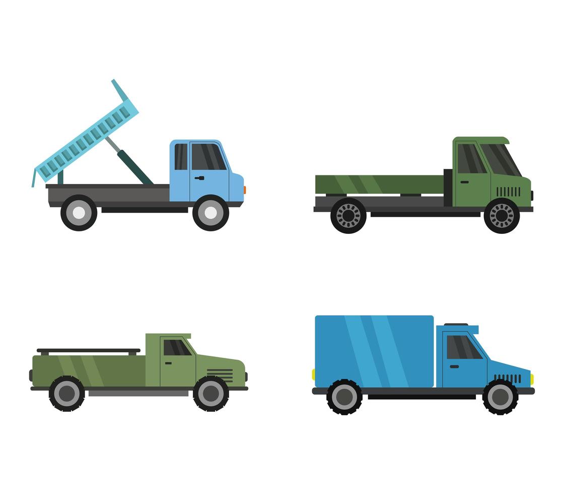 Set of Trucks Set vector