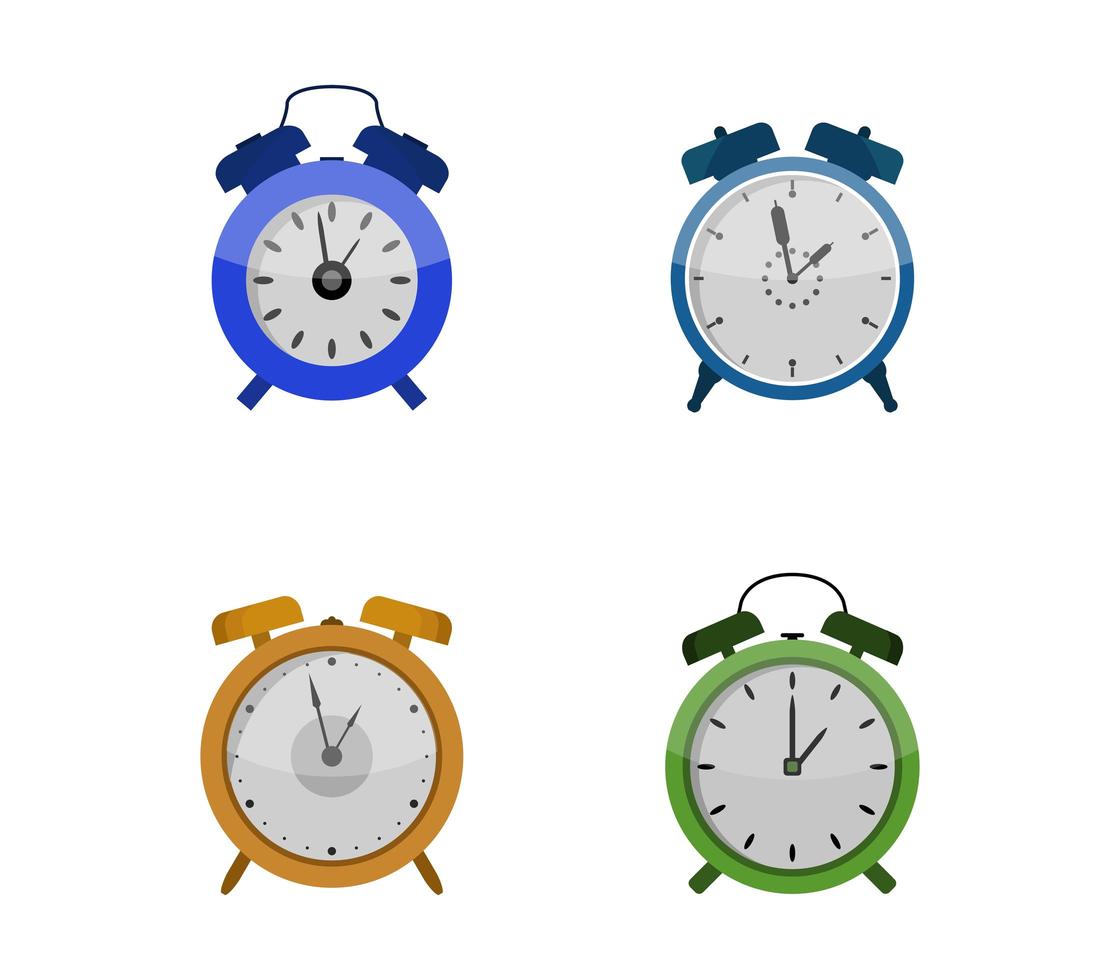 Set of Alarm Clocks Icon Set  vector