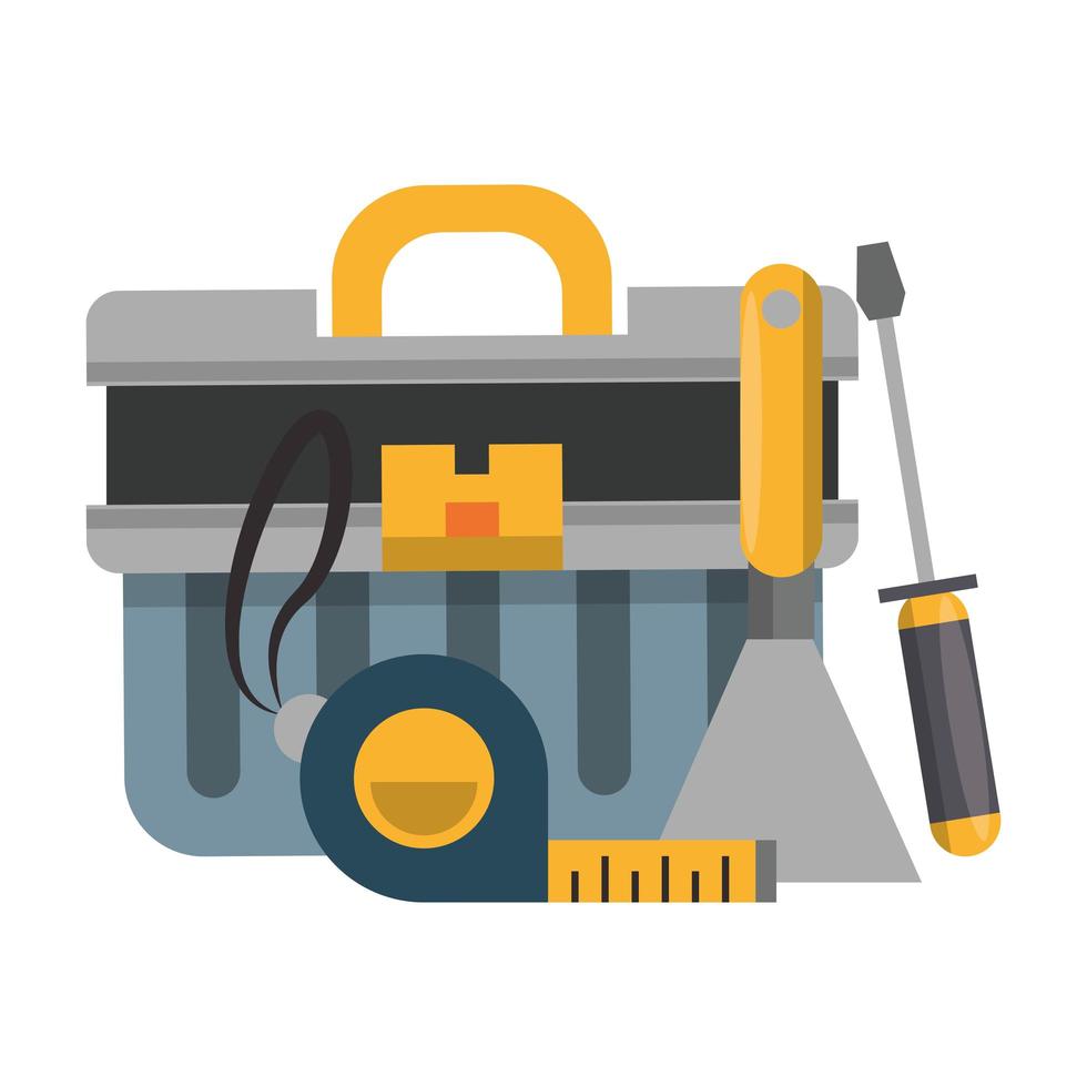 Set of Tools with Toolbox vector